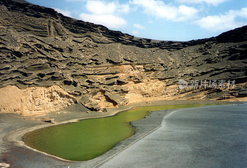 加那利群岛兰扎罗特岛El Golfo的Charco Verde